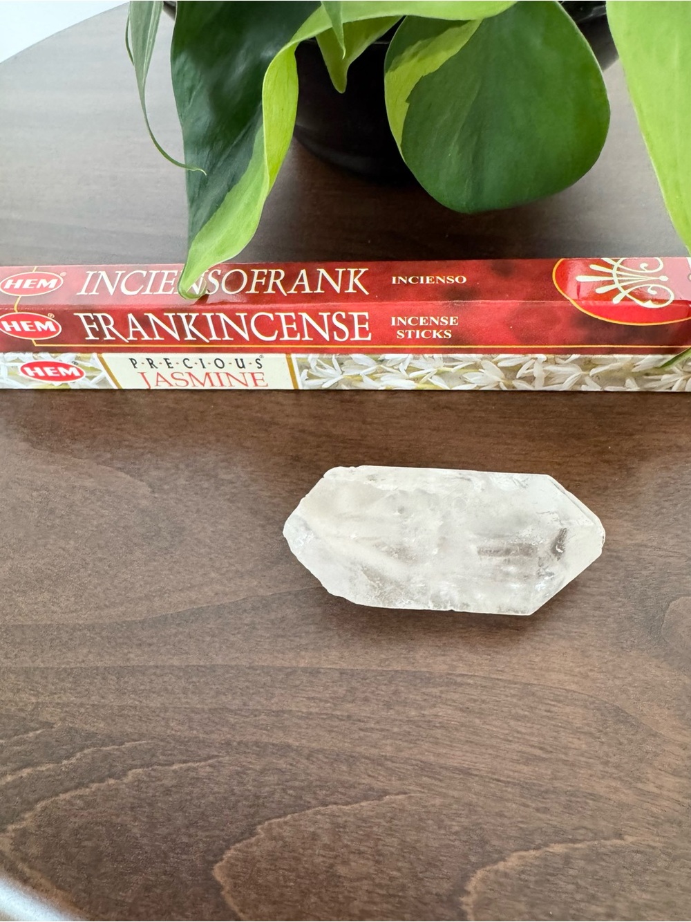 Crystal Quartz Incense Holder with 2 Boxes of Incense